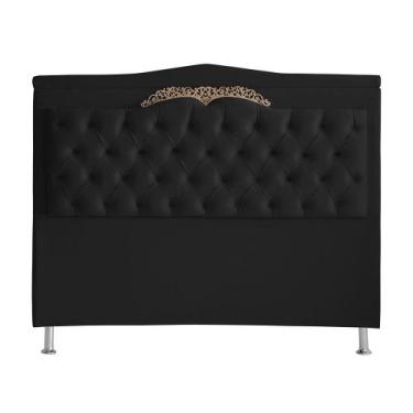 Imagem de Cabeceira De Cama Box Madri Casal 140 cm Suede Preto Do Lar Móveis e D