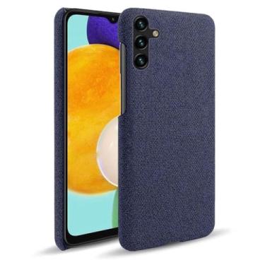 Imagem de Capa para Samsung Galaxy A13 5G,Capa desenhada em lona,Case Protetora Ultrafina com Empunhadura Macia,Design em Tecido Antichoque e Antiarranhões-Blue