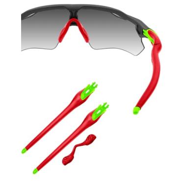 Imagem de HILEEN Óculos de sol de substituição verde brilhante para óculos de sol Oakley Radar EV Path Pitch Advancer - Vermelho