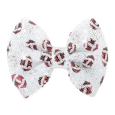 Imagem de Lanmerry Lindos grampos de cabelo para cabelo fino, laços de beisebol para meninas, acessórios de futebol, laços com glitter para meninas, presentes para mulheres, clipes de cabelo grandes