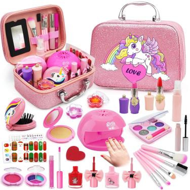 Imagem de Kit de maquiagem cuupa para meninas de 4 a 12 anos com kit de arte de unhas