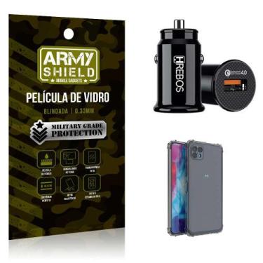 Imagem de Kit Carregador Veicular Turbo 18w com Capinha Moto G50 5g e Película 3