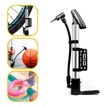 Imagem de Bomba De Ar Manual Multiuso Pneu Bola Bike Bico Fino/grosso - Wellmix