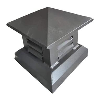 Imagem de Chapéu para lareira tampa de alumínio para lareira com revestimento em pó tampa de drenagem tampa de ventilação de teto com capuz quadrado corta-vento tampa à prova de vento, 35 x 35 castanho