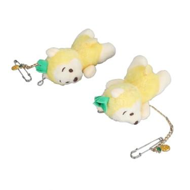 Imagem de 2 Pacote de Bolsa de Pelúcia Macia Pingente de Animal Fofo Chaveiro de Animal, Leve e Portátil, PP Algody Plexush Bear Keychain Adequado para Viagens, Camping, (Urso aprox. 18 x