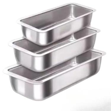 Imagem de KIT 3 FORMA ASSADEIRA PÃO CASEIRO BOLO INGLÊS GELO Nº1 Nº2 Nº3 Alumínio Resistente
