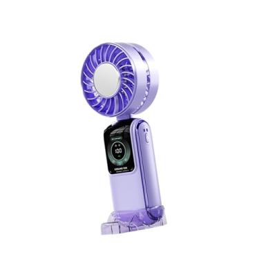 Imagem de Kuntesetty Pequeno ventilador portátil portátil ruído de dobragem sob exibição digital prática de 35dB 100 velocidade ajustável para esportes de verão, Tolet
