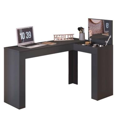 Imagem de Penteadeira Escrivaninha Em L Com Espelho e Organizador Naomi