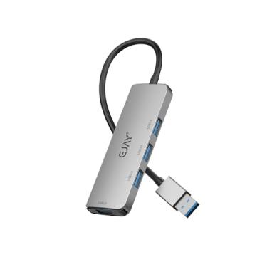 Imagem de Divisor USB3.0 com 4 portas, hub USB multipilha, extensor USB ultrafino de alumínio para computador portátil, monitor, Xbox, Flash Drive, HP, Dell, Ukey, teclados, PC e mais