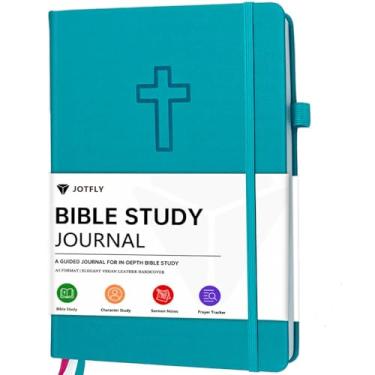 Imagem de JOTFLY Diário de estudo da Bíblia - Caderno de notas da igreja para anotações e reflexão - Caderno de estudo bíblico guiado - Presentes religiosos baseados na fé e materiais de estudo da Bíblia