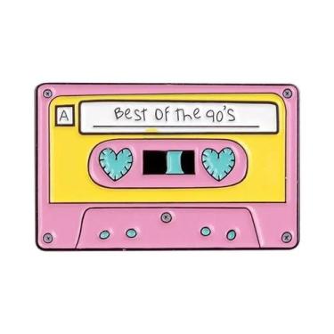 Imagem de Cassete de Fita Magnética Retrô - Broche de Lapela Vintage Anos 80, XZ