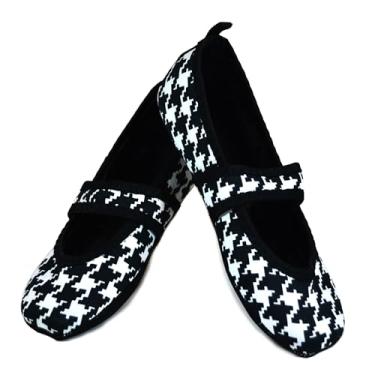 Imagem de Nufoot Pantufas femininas Betsy Lou, dobráveis, rasteiras flexíveis, chinelos de viagem, sapatos de exercícios, sapatos de dança, meias de ioga, sapatos de casa, sapatos de interior, dentes de cães