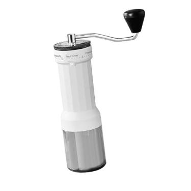 Imagem de Ｂｅｓｇａ Moedor de café manual com manivela, moedor de café com rebarba de cerâmica, 40 níveis de ajuste externo, para escritório doméstico, Branco