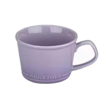 Imagem de TREEWOO Caneca de café de cerâmica grande, 500 ml, cor roxa macaron, copo grande de boca larga, pode ser lavado na lava-louças e no micro-ondas