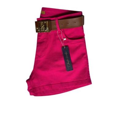 Imagem de Short feminino colorido rosa com elastano 10404 - Obsidia jeans, 34
