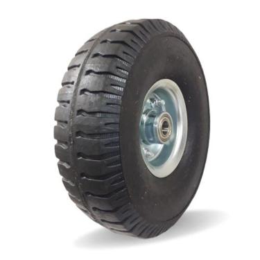 Imagem de Roda Pneu Maciço Borracha Eixo 17 Mm Rolamento Esfera