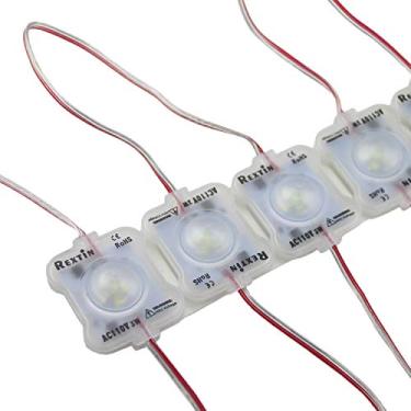 Imagem de REXTiN Super Brilhante 110V 100 Peças Novo Modelo 2835 6 Módulos De Led 3W Por Luz Decorativa À Prova D'Água Para Placas Publicidade Com Fita Adesiva Na Parte Traseira (Branco)