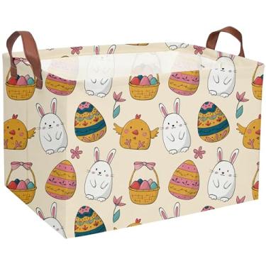 Imagem de Sanjiaofen Cestas De Páscoa Retangulares, Para Crianças. Lindos Compartimentos Armazenamento Com Alças. Meninos E Meninas, Decoração Ovos Coelho Da Páscoa, Brinquedos, Livros, Presentes (Comedor Fof