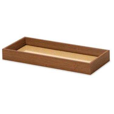 Imagem de Bandeja Decorativa Retangular Decoração Sala Lavabo Banheiro Pia Fibra