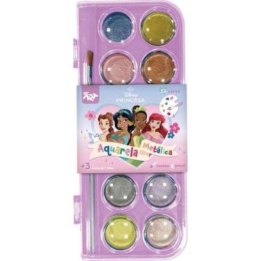 Imagem de Estojo Aquarela Metálica Princesas C/ 12 Cores - Dac