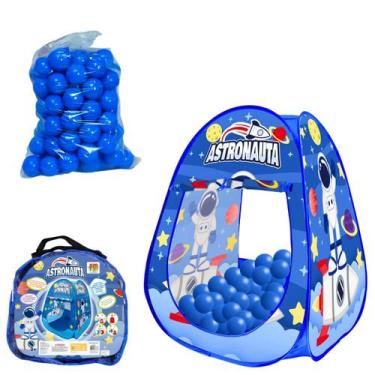Imagem de Barraca Infantil Dobrável Bolinhas de Uma Cor - DM TOYS, Azul