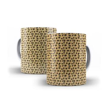 Imagem de Xícara Branca Porcelana Decorada 325ml + Caixinha - RYLLO, Onça