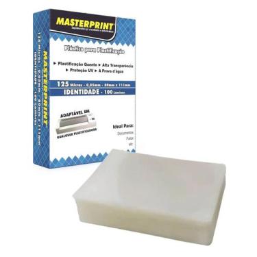 Imagem de Plastico para plastificação 125 micras - 0,05mm - 80mm x 111mm rg/iden