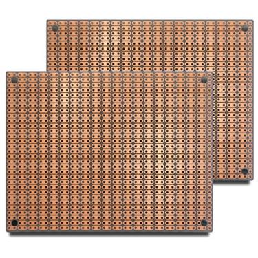 Imagem de PR2H2 (pacote com dois) ProtoBoard-2H-2, tiras de 2 furos, PCB de 1 lado, tamanho 2 = 100 x 80 mm (3,94 x 3,15 pol.)