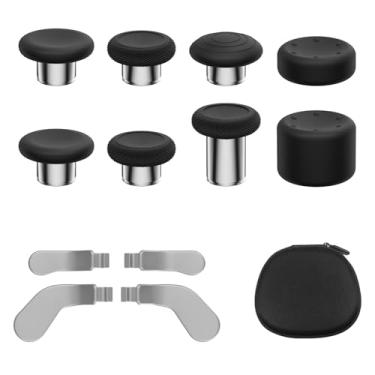 Imagem de KD.FLY Kit De Substituição Para Joysticks Metal 13 Em 1 Xbox Elite Series 2, Inclui Magnéticos, Botões, Capas Silicone E Bolsa Armazenamento, Prata