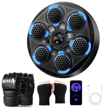 Imagem de Máquina de boxe musical grande, Bluetooth Smart Boxing Wall Mount Machine para crianças adultas, treinador de perfuração interativo com luvas de boxe, adequado para casa, escritório, academia, 15