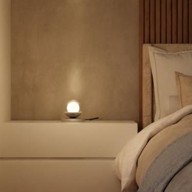 Imagem de Kit 2 Abajur Luminaria De Mesa Dormitorio Quarto Decoraçao Globo Vidro 10 cm Lampada Inclusa (Escovado Globo Transparente)