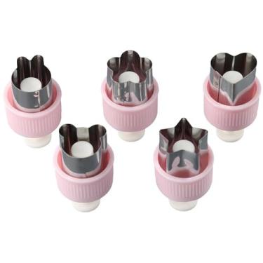 Imagem de hobbyme Mini cortadores de biscoito de aço inoxidável, anéis de bolo e pastelaria, formas de cortadores de legumes, 5 peças, moldes de carimbos de frutas DIY