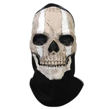 Imagem de Taenjooy Máscara de Halloween Call of Ghost Máscara de caveira de bacalhau capacete de esqueleto para jogos de guerra, ciclismo, motocicleta, à prova de vento