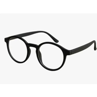 Imagem de Óculos de Grau Redondo Retrô, Armação Preta, Estilo Vintage