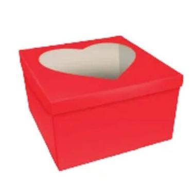 Imagem de Caixa Presente 27x27x15,5cm Tampa Visor Coracao Cv1 Unid - Jr Industri