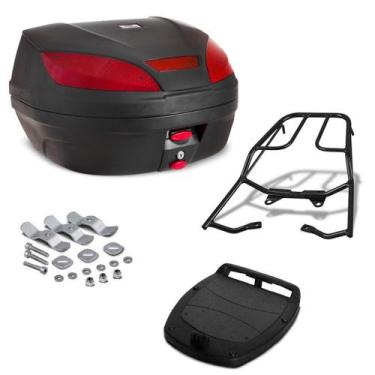Imagem de Baú 30 Litros Pro Tork + Bagageiro Sansão Motos, PRETO, CG START 160