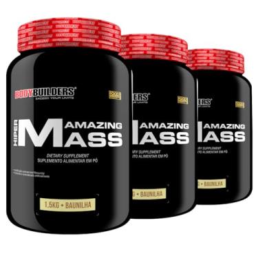 Imagem de Kit 3x Hipercalórico Amazing Mass 1,5kg - Bodybuilders (Médio, Baunilha)