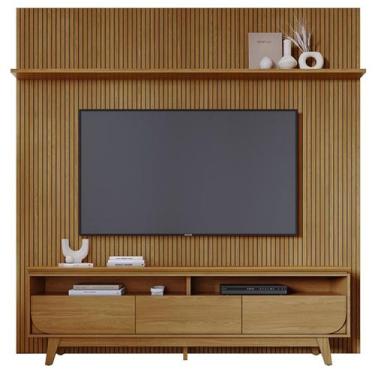 Imagem de Painel E Bancada Tv 75 Pol 245x238 cm Luna Cumaru MADETEC, Cumaru