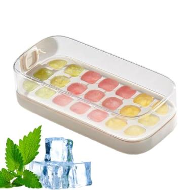 Imagem de Formas de para Congelador com Tampa - 21 Grades de Silicone para Formas de de para Congelador - Forma Para Alimentos Com Grande Capacidade Recipiente Para Bebidas Café Cocktails Água Conservação No