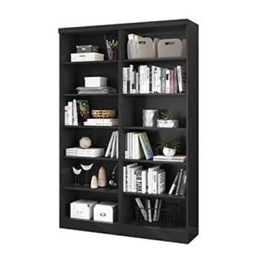 Imagem de Livreiro Multiuso Preto Fosco Kit com 2 - FdECOR - Qmovi