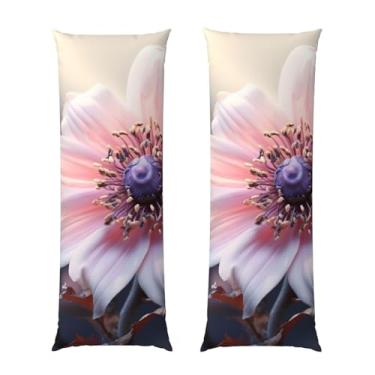Imagem de Capa de travesseiro corporal com zíper oculto, fronha longa de microfibra macia e respirável para travesseiro corporal, capas de travesseiro de flores para presente de dormir 50 x 137 cm