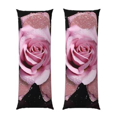 Imagem de Capa de travesseiro corporal com zíper oculto, fronha longa de microfibra macia e respirável para travesseiro corporal, capas de travesseiro de flor rosa para dormir, presente de cama, capa de