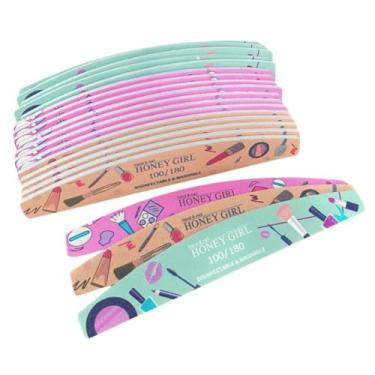 Imagem de Kit 10 Lixa Lavável 100/180 Reutilizável Unhas de Gel Fibra