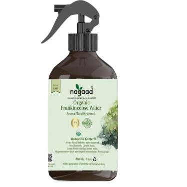 Imagem de Nagaad Boswellia Carterii Frankincense Hydrosol Spray 480 ml -100% Água floral orgânica | Spray aromatizador de ar, spray de ambiente e hidrossol facial | Hidrosol com olíbano.