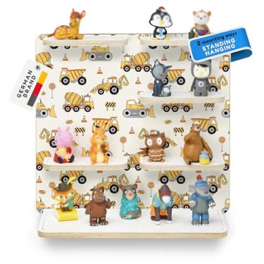 Imagem de stadtecken Prateleira de madeira para Toniebox – comporta até 40 tonies – Organizador de armazenamento de parede para quarto infantil – expansível e compatível com bonecos Toniebox (veículos de