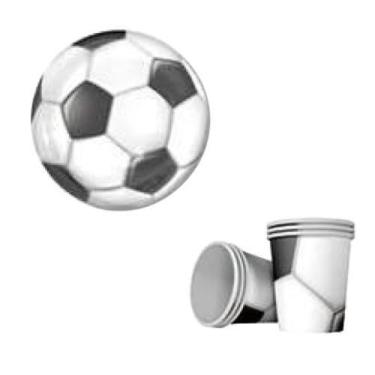 Imagem de Kit 20 Pratos Copos De Bola De Futebol Papel Festa Decoração - Udlandi