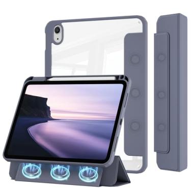 Imagem de KVTVOU Capa para iPad (A16) 11ª/10ª geração (2025/2022, 11/10,9 polegadas) com suporte de lápis, capa magnética destacável fina com três dobras, capa traseira transparente de policarbonato rígido
