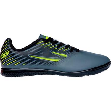 Imagem de Chuteira futsal topper brave de quadra oficial, Cinza, Amarelo, 41