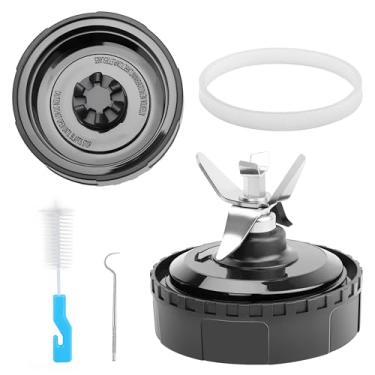 Imagem de 1 pacote com 6 lâminas extratoras de barbatanas para Ninja, peças de reposição de lâmina de liquidificador de 8,5 cm compatíveis com Ninja BL660 BL740 BL770 BL771 BL772 BL773CO BL780, com gancho