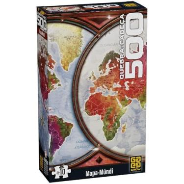 Imagem de Quebra-Cabeça 500 peças Mapa Múndi - Grow